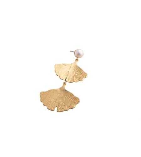 Stainless Steel Double Shell Earrings Modern Women's Fashion Jewelry
