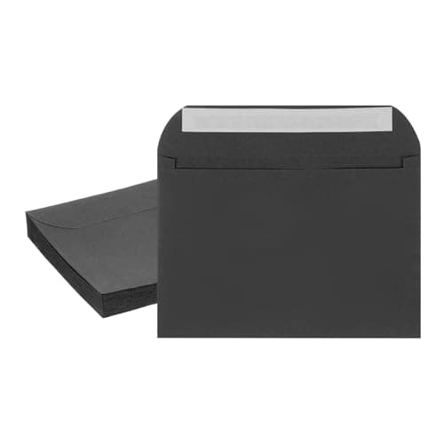PATIKIL 7.5x5.5 Inch Invitation Envelopes, 20 Pcs Self-Seal for Invitations A7 Self Seal for Weddings Thank You Card Photos Postcards Birthday Greeting Cards Mailing, Black