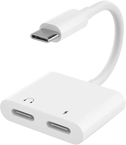 USB C to Type C Headphone and Charger Adapter, 2 in 1 Type C to C Audio Jack and Fast Charging Compatible with All Type C Phones Electronic adapter