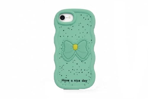 Compatible Case with iphone 16e, [Drop Protection] 3D Bow Pattern Soft TPU Shockproof Phone Case Full Body Protection (Mint Green) Cellular phone case