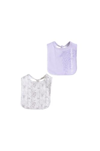 Junior Baby Girls Bib Set - 2 Pack Soft Cotton Feeding Bibs with Absorbent Fabric, Printed Infant Drool Bibs Everyday Use, Multicolor, 03 Food bib