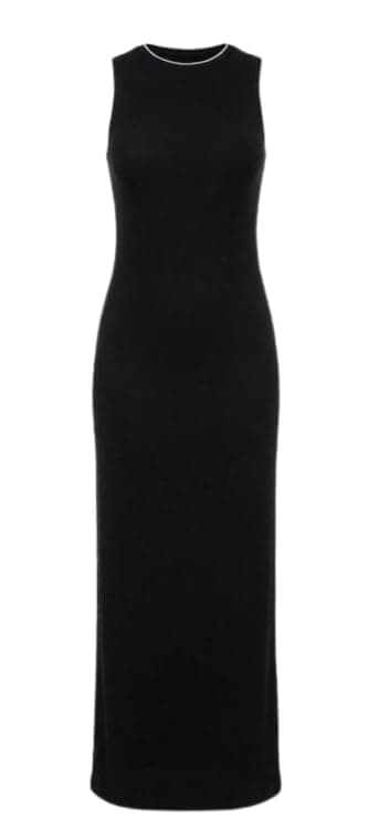 Women's Basic Sleeveless Round Neck Soft Cotton Long Dress – Comfortable for Everyday Use