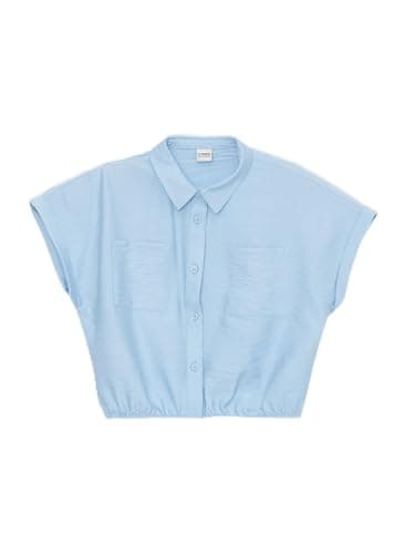 LC WAIKIKI Basic Short Sleeve Girls' Shirt, 11-12 Years - Blue