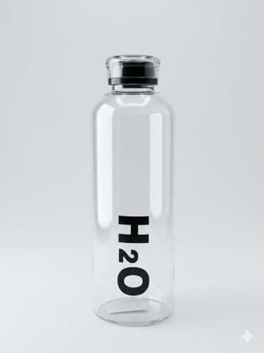 Generic Glass Water Bottle 1L With Leakproof Lid, Large Capacity Heat Resistant Clear Bottle, Reusable Eco Friendly Drinking Bottle For Gym, Office And Daily Water Intake