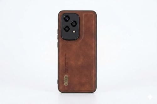 Leather Case For Luxury Faux Leather Protective Case For Stylish Compatible With (Honor 200 Lite) Design Protection Anti Fingerprint Protection Case Made Of Classic Vintage Faux Leather (Brown) Cellular phone case