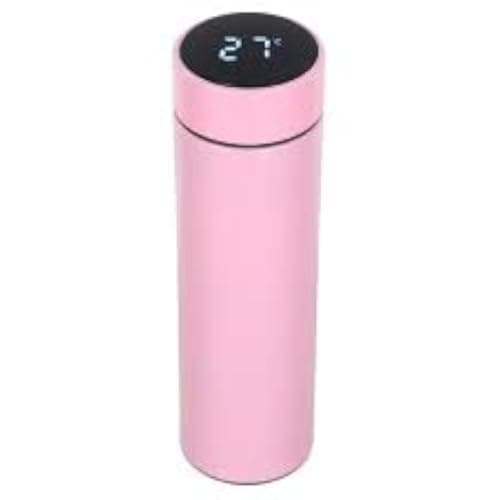 Thermos Flask, LED Temperature Touch Screen, 500ml Built-in Insulated Cup, Coffee Mug, Take and Drink Bottle, Bottle (pink)