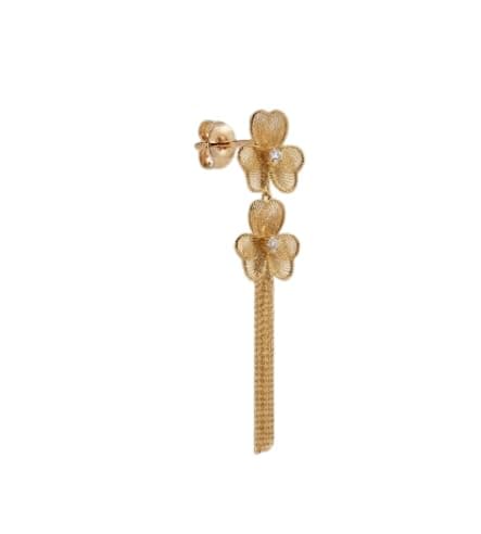 Stainless Steel Double Flower Earrings Elegant Ear Jewelry for Daily Wear