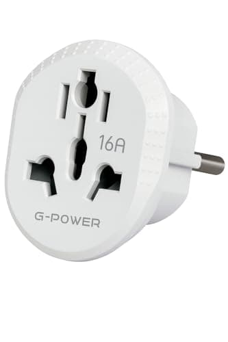 G-Power GP590WH MK Safety Adapter Triple to Dual Switching High Load Compatible With All Electrical Appliances and Chargers 16A 5mm - White Power converter