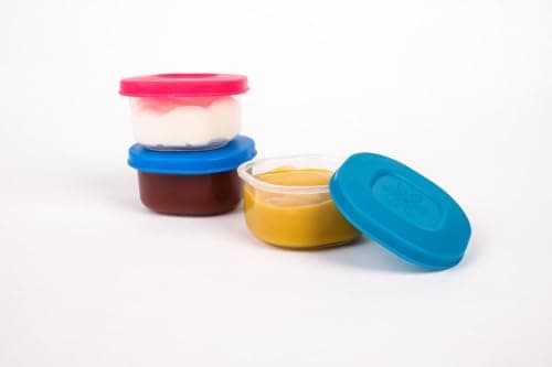 Generic Mini Sauce Container Set, 4-Piece Set (Uniform Size), Safe, Food-Grade Plastic Material, Highly Practical Set: Ideal for Your Child's Food, Various Sauces, Candy, and Dried Fruit, .nin Food storage container