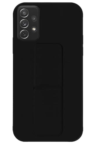 Back Cover Stand Case FOR SAMSUNG GALAXY A73 Magnetic Car Holder Soft Silicone Horizontal & Vertical Kickstand Cover Wrist Strap Full protection Anti Fingerprint Case (Black) Cellular phone case