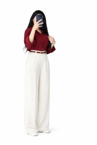 Women's White Wide Leg Pants Casual Loose Fit Stylish Pants for Women Summer Comfortable Daily Use Pants