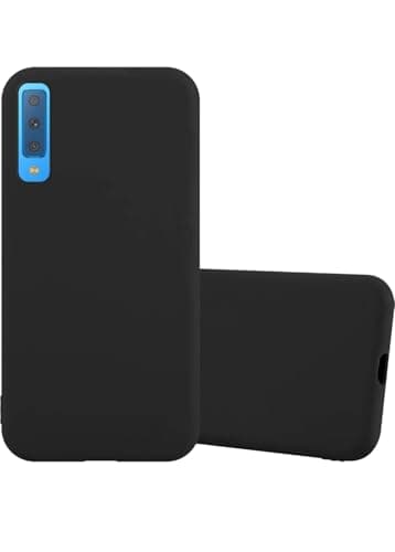 Case Compatible with Samsung Galaxy A7 2018 in Candy Black - Shockproof and Scratch Resistant TPU Silicone Cover - Ultra Slim Protective Gel Shell Bumper Back Skin Cellular phone case