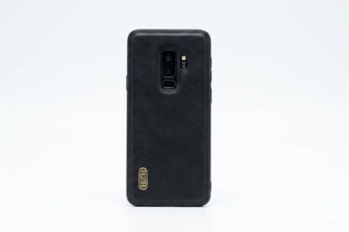 Leather Case For Luxury Faux Leather Protective Case For Stylish Compatible With (Samsung S9 Plus) Design Protection Anti Fingerprint Protection Case Made Of Classic Vintage Faux Leather (Black) Cellular phone case