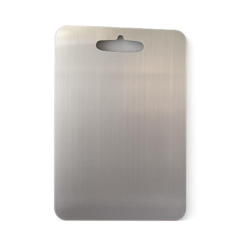 Stainless Steel Cutting Board 25 x 36 cm, 1.5 cm Thick | مقاومة للصدأ، لا تمتص الروائح أو السوائل، سهلة التنظيف، سطح متعدد الاستخدامات، تصميم صحي وآمن للطعام