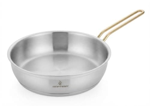 Zahran Sefram 24cm Gold Non-Stick Frying Pan Luxury Aluminum Skillet with Ergonomic Handle for Everyday Cooking