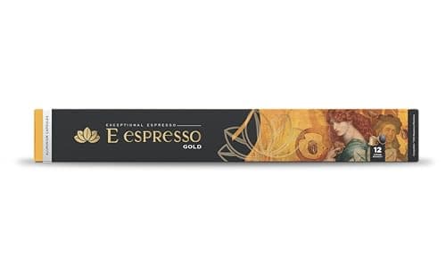 E espresso Gold 12 Strong Intensity 10 Aluminium Capsules compatible with Nespresso Machines Grocery