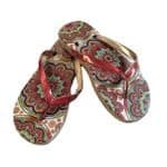 Boho Mandala Metallic Flip-Flops - Red-30