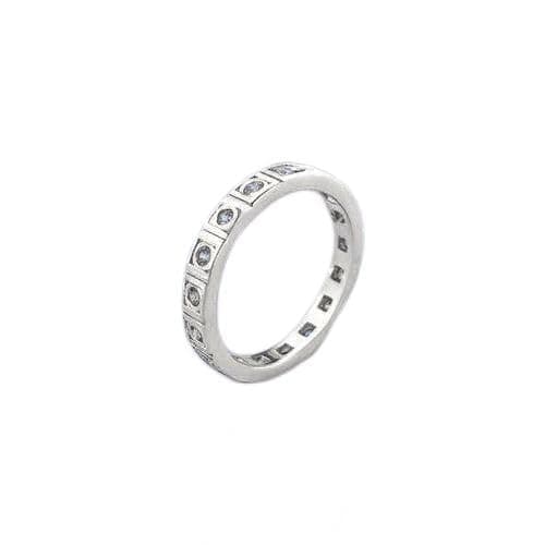 3 Diamonds 292474661779574 Debla Ring Platinum Plated For Women With Zircon Stone - Silver