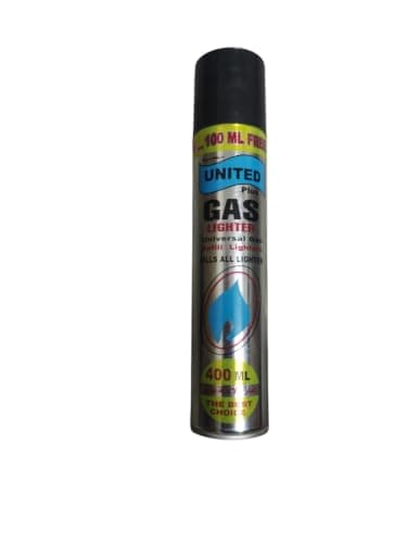 United Plus Gas Lighter Refill, Universal, 400 ml | Fills All Lighters, Universal Refill, Butane Gas Mechanical lighter