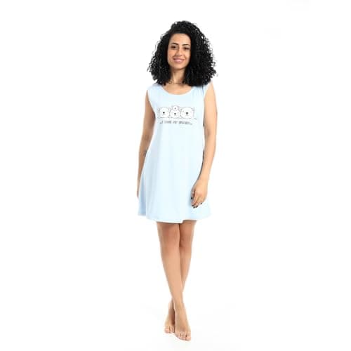 Andora Womens Printed Sleeveless Comfy Night Shirt