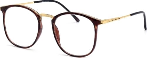 Square Prescription Eyeglasses, Black Frame with White Arm, Modern Design
