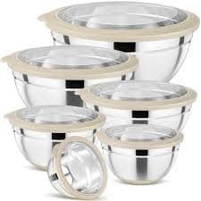 5-Piece Stainless Steel Fridge Food Storage Container Set Imported Bowls