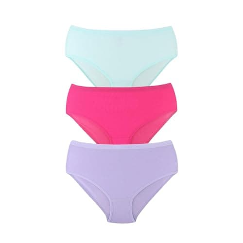 Kalia Pack of 3 Plain Cotton Brief Panties for Women Underpants