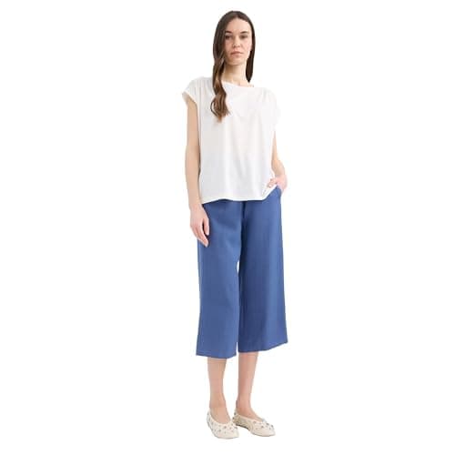 DeFacto Womens Batwing Bike Neck Short Sleeve Traditional Knitted Short Sleeve T-Shirt E7558AX Short Sleeve T-Shirt