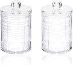 Imported Acrylic Makeup Cotton Pad Organizer Clear Cosmetic Storage Box Vanity Desk Countertop Container with Lid for Beauty Tools and Swabs Food storage container