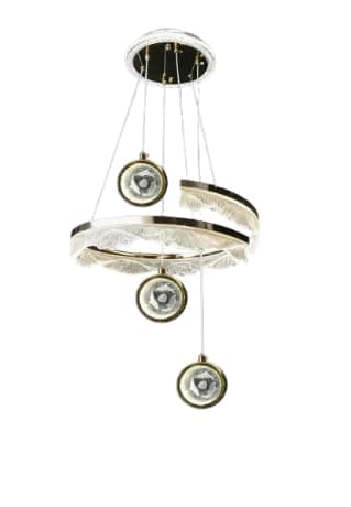Round Nesting Chandelier 3 Pendants - Modern Ceiling Lighting for Home Living Room