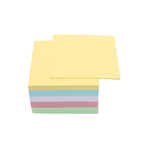 MEI YI TIAN 500 Sheets Bright Color Non-Sticky Blank Notes Cube 3x3 Inch 5 Colors Memo Paper Memo Pad Cubes for Taking Notes Reminders Writing Supplies Self stick note