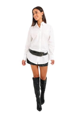 CARINA Womens High-Low Relaxed Shirt Modern