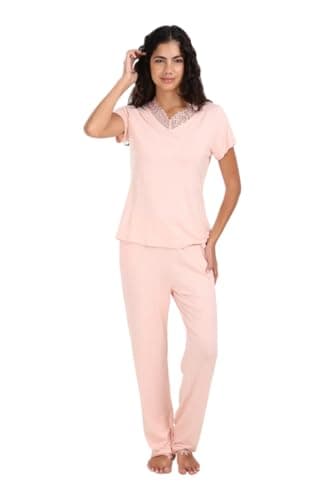 CARINA Womens Pyjama Set with Lace Edges Pajama Set (pack of 1)
