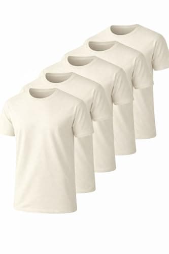 ISTANBUL MODEL Men’s Essential Round Neck T-Shirt 5-Pack, Soft Cotton Stretch, Crew Neck, everyday t shirt men