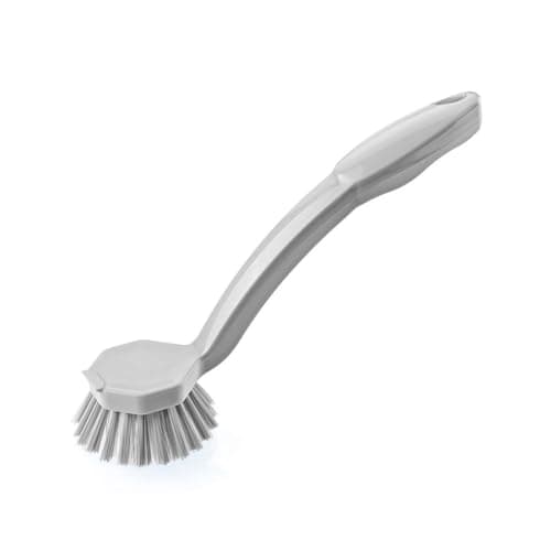 Heavy-Duty Curve Dish Washing Brush with Ergonomic Handle, Deep-Clean Bristles for Sink & Kitchen Use – 5.9 × 6.3 × 23.5 cm (Gray) Cleaning brush