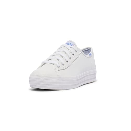 Keds Women's Triple Kick Leather Sneaker, White, 38 EU Shoes