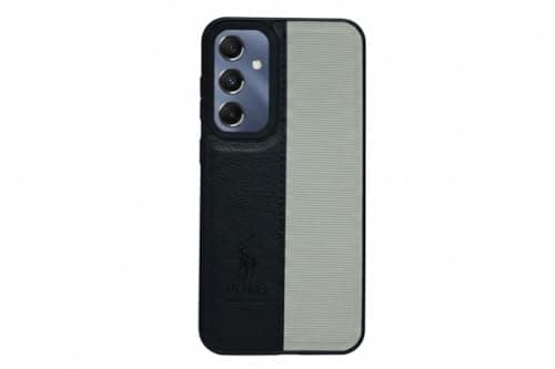 Soft Leather Back Case for Men Women Compatible with Samsung M34 Classic Fashion Luxury Leather Back Case Durable Genuine Leather Lightweight Comfortable Soft Leather (Black) Cellular phone case