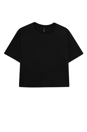DeFacto Womens Oversize Fit Crew Neck Core Knitted Short Sleeve T-Shirt C7630AX Short Sleeve T-Shirt