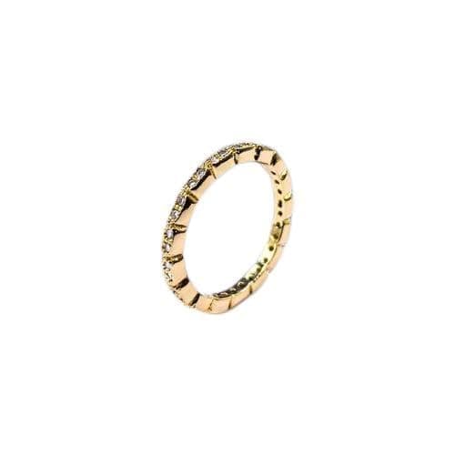 3 Diamonds 292474661779413 Women's Debla Ring - Gold Plated with Sparkling Zircon