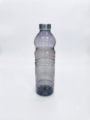 Amber Glass Water Bottle, 1L Capacity, Reusable Leakproof Drinking Bottle, Durable Portable Design for Home, Kitchen and Office. (Smoke Gray)