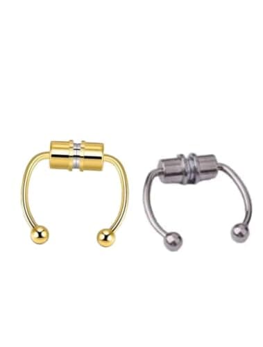 Magnetic Nose Ring 2 Pieces Imported Gold Silver No Piercing Nose Ring for Women Fashion Fashion Piercing jewelry