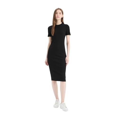 DeFacto womens Young Bodycon Dress C Neck Short Sleeve Dress & Skirt Short Sleeve Knitted Dress Short (pack of 1)