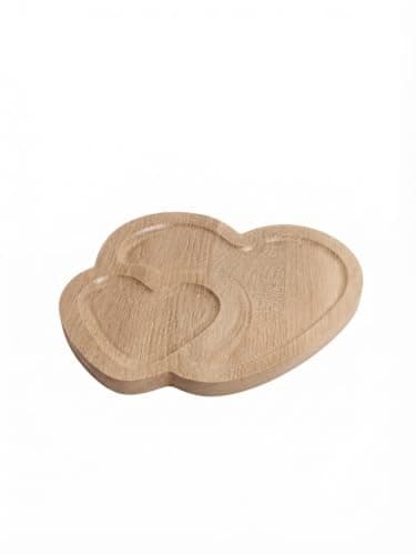Modern Interlocking Hearts Wooden Serving Tray – Elegant Decorative Piece Perfect for Hostess and Serving Coffee and Desserts, Ideal Gift for Occasions