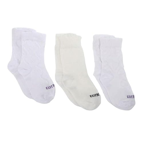 Cottonil Girls Pack Of 3 School White Cotton Socks