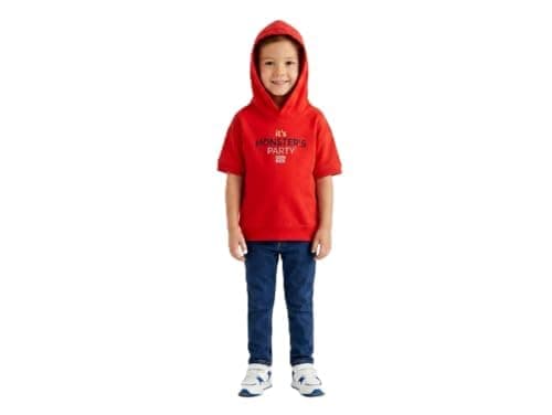 Pebeo Boys Printed Capichu Short Sleeve T-Shirt with Fashion Back Design Comfortable and Stylish Red 3Y