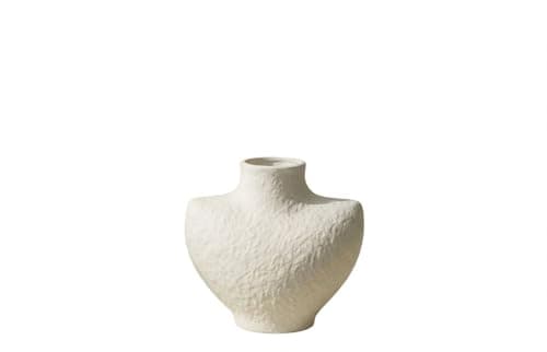 Home Care E-792 Abstract Off-White Vase Modern Decorative Vase with Artistic Abstract Design for Contemporary Home and Office