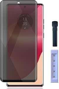 Privacy Screen Protector (Compatible with Moto Edge 50 Fusion) Screen Protector UV Glass 28° Anti Spy Protection Anti Fingerprint Anti Oil Smooth Touch Fast Fingerprint Response