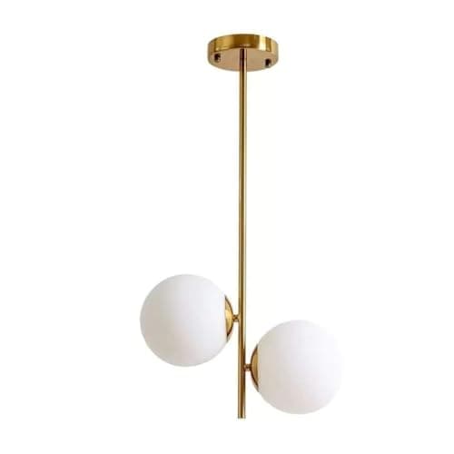 Generic Pendant Light 2 Bulb Without Bulbs 50x20x15 cm Gold Light fixture