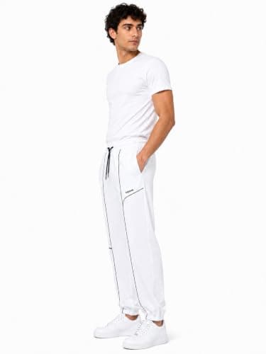 CAESAR Womens Men's wide-leg trousers featuring linear designs Men's wide-leg trousers featuring linear designs Outerwear