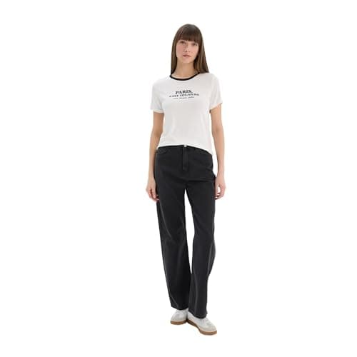 DeFacto Womens Casual Regular Fit Crew Neck Short Sleeve Knitted Short Sleeve T-Shirt Short (pack of 1)